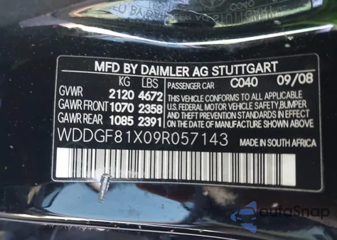 2009 Mercedes-Benz C 300 Luxury 4Matic/Sport 4Matic z USA, uszkodzony, nr VIN WDDGF81X09R057143